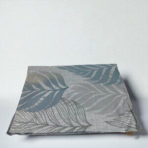 SAPHREAS Luxury Living Pillow Shams Set Oversized King Blue Gray Leaf Print
